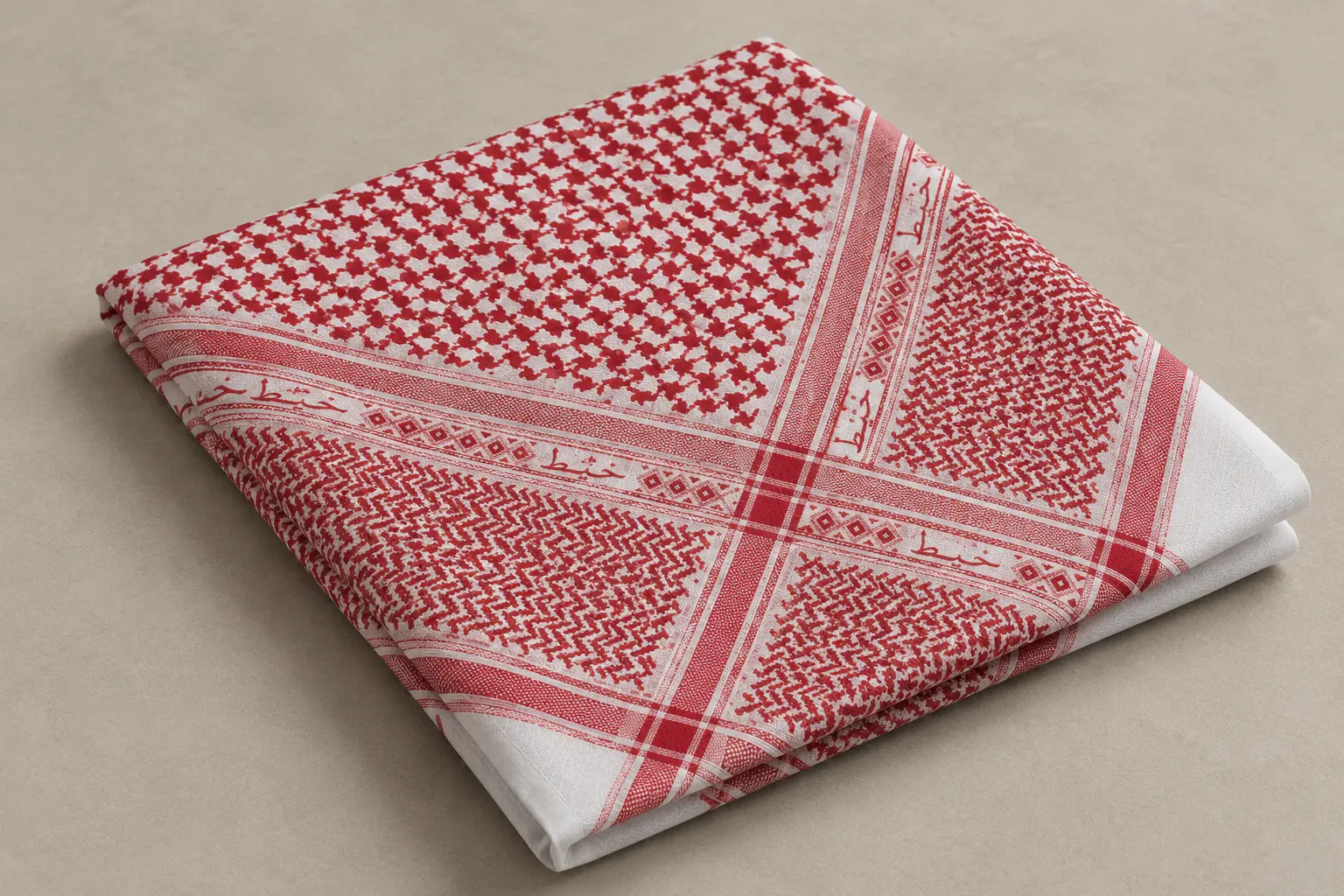 Classic Ruby ghutra (shemagh) folded fabric