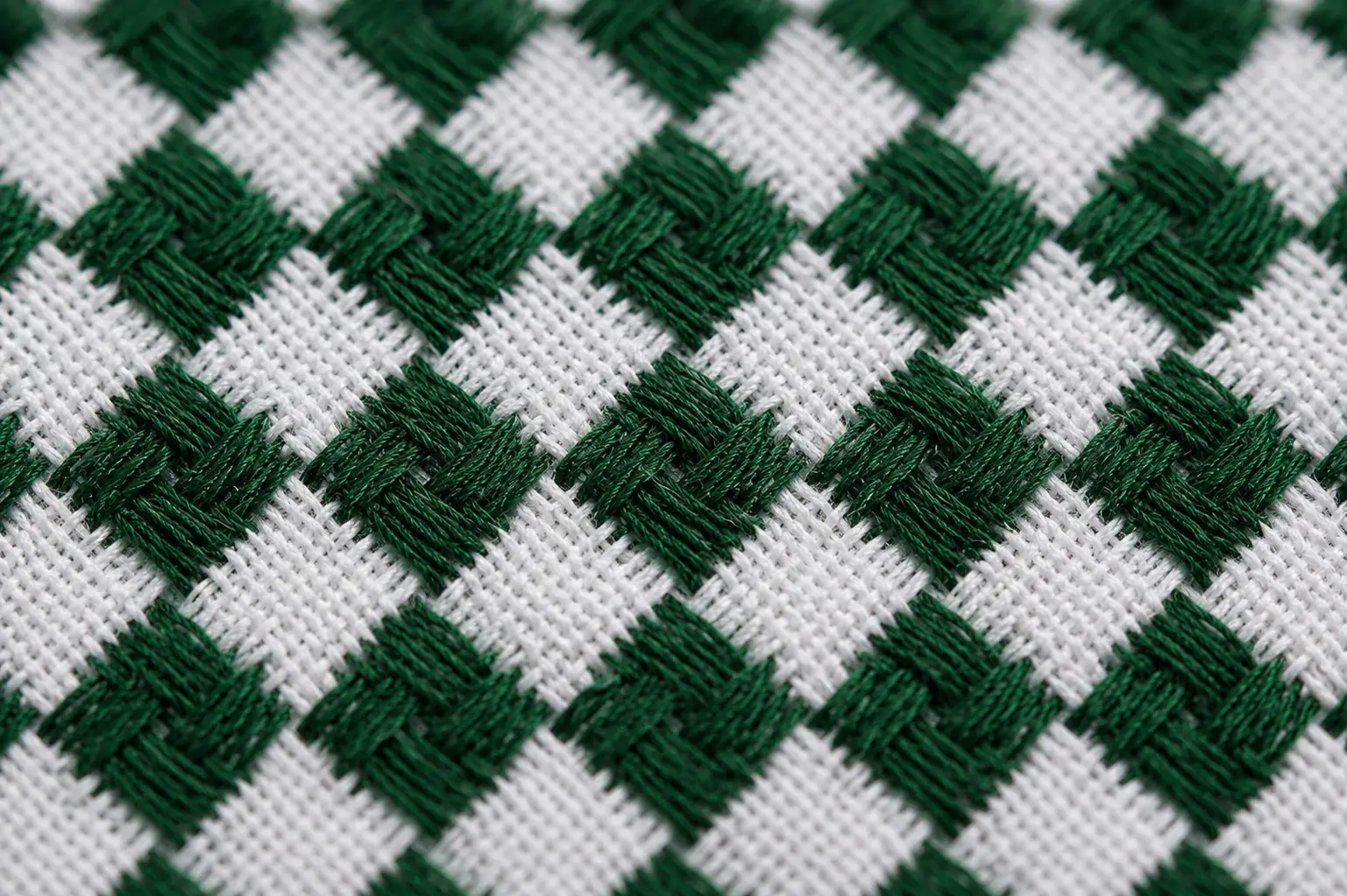 Green heritage check fabric detail